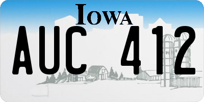 IA license plate AUC412
