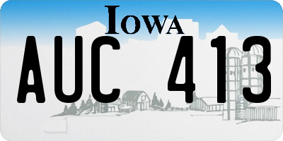 IA license plate AUC413