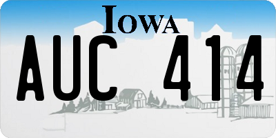 IA license plate AUC414