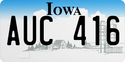IA license plate AUC416