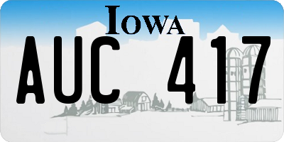IA license plate AUC417