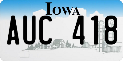 IA license plate AUC418