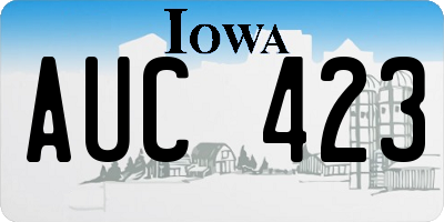 IA license plate AUC423
