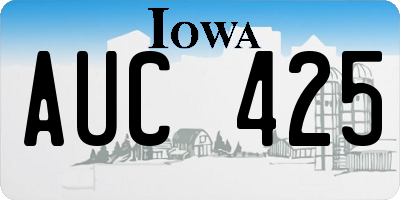 IA license plate AUC425