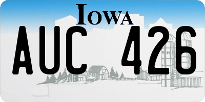 IA license plate AUC426