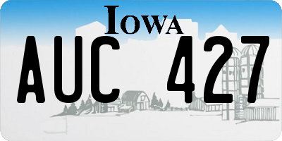 IA license plate AUC427