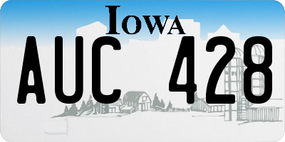 IA license plate AUC428