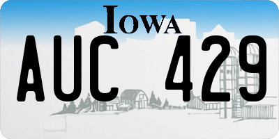 IA license plate AUC429