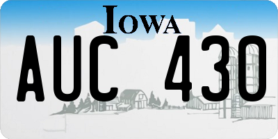 IA license plate AUC430