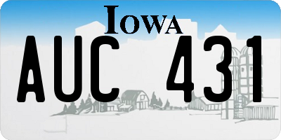 IA license plate AUC431
