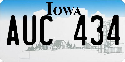 IA license plate AUC434