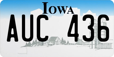 IA license plate AUC436