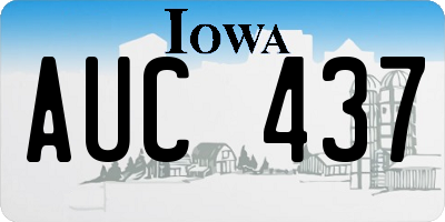 IA license plate AUC437