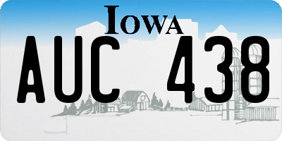 IA license plate AUC438