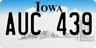 IA license plate AUC439
