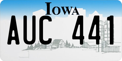 IA license plate AUC441