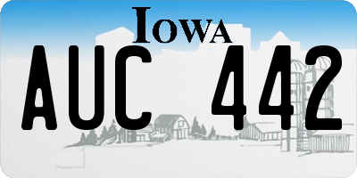 IA license plate AUC442