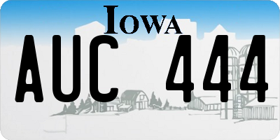 IA license plate AUC444