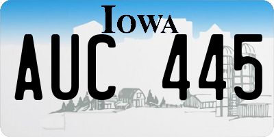 IA license plate AUC445