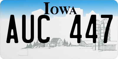 IA license plate AUC447