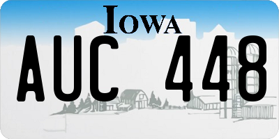 IA license plate AUC448