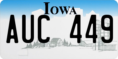 IA license plate AUC449
