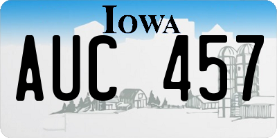 IA license plate AUC457
