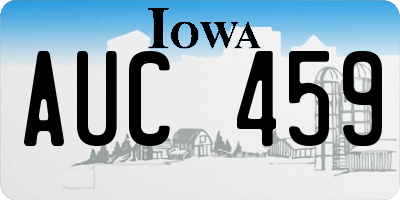 IA license plate AUC459