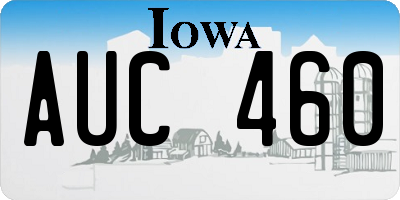 IA license plate AUC460