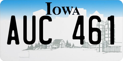 IA license plate AUC461