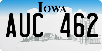 IA license plate AUC462