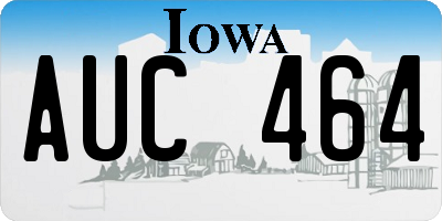 IA license plate AUC464