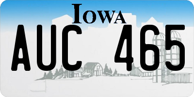 IA license plate AUC465