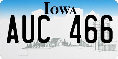 IA license plate AUC466
