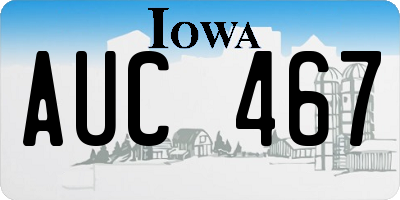 IA license plate AUC467