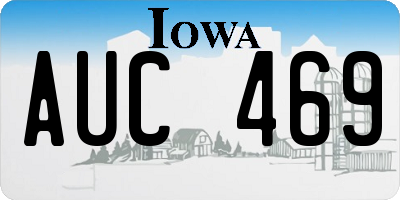 IA license plate AUC469