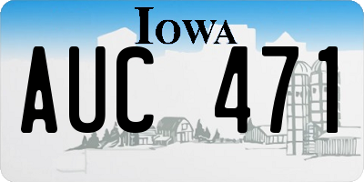 IA license plate AUC471
