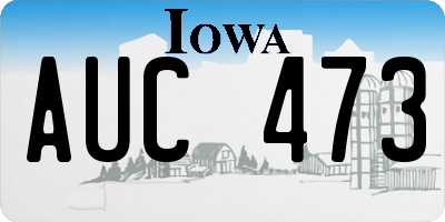 IA license plate AUC473