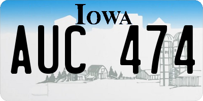 IA license plate AUC474