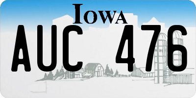 IA license plate AUC476