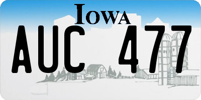 IA license plate AUC477