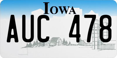 IA license plate AUC478