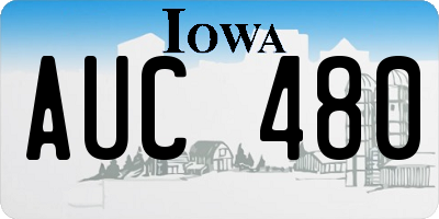 IA license plate AUC480