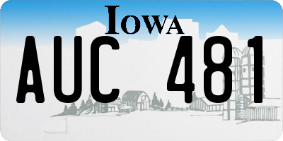 IA license plate AUC481