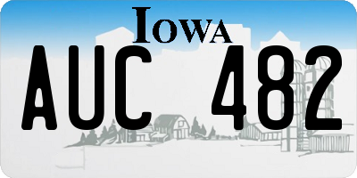 IA license plate AUC482
