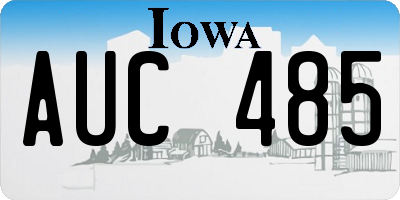 IA license plate AUC485