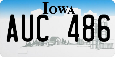 IA license plate AUC486