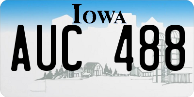IA license plate AUC488