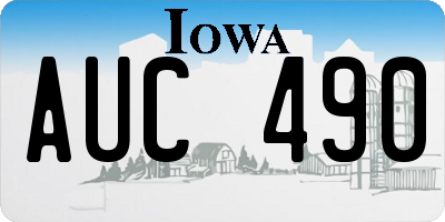 IA license plate AUC490