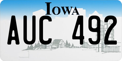 IA license plate AUC492